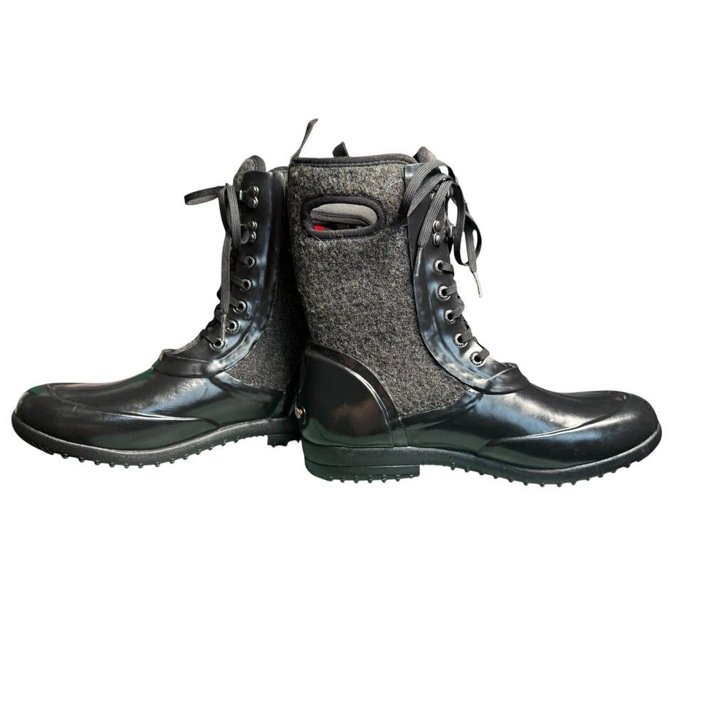 Bogs Women’s Sidney Wool Waterproof Snow Boots Black Size 9 - Picture 3 of 9